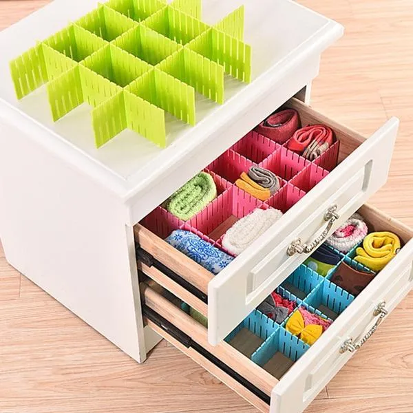 1164 Plastic Grid Drawer Divider Household Storage Strips (Pack of 8)