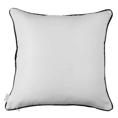 18"x18" White and Black Scandi Square Decorative Throw Pillow Cover