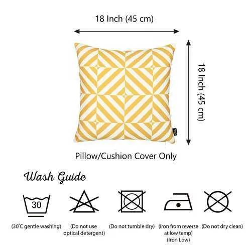 18"x18" Yellow Geometric Diagram Decorative Throw Pillow Cover