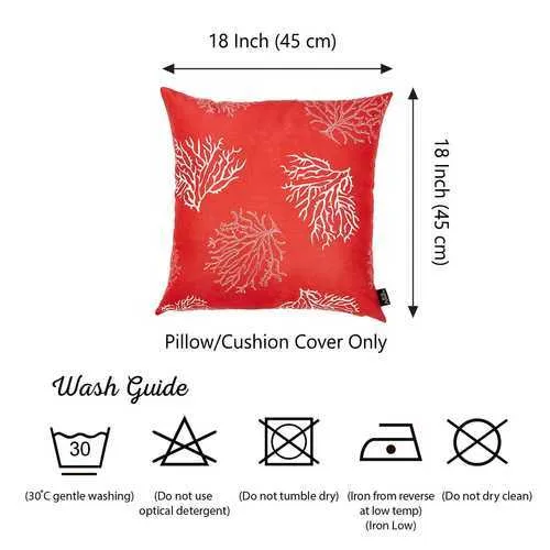 18"x18"Red Nautica Reef Decorative Throw Pillow Cover Printed