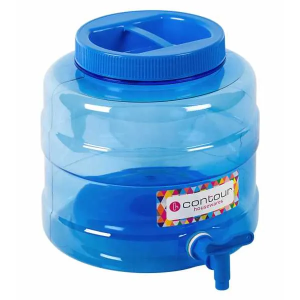 20L Water Bottle Dispenser with tap Round Blue Contour Housewares