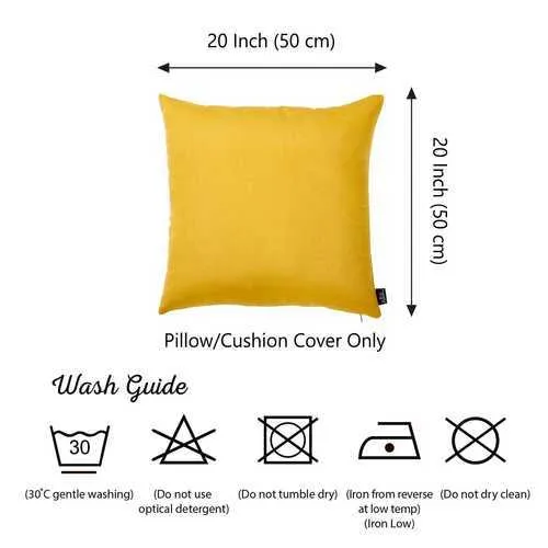 20"x20" Yellow Honey Decorative Throw Pillow Cover (2 pcs in set)