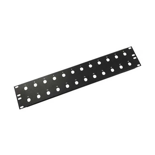 24-Port 2RU 19" Unloaded Blank BNC Patch Panel - Black