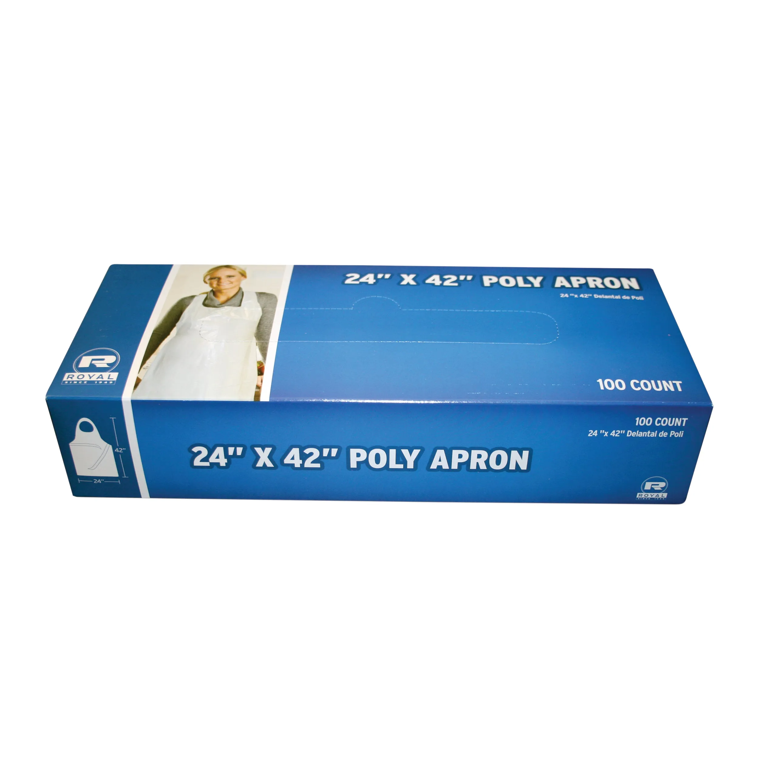 24" x 42" Lightweight Poly Aprons, Case of 1,000