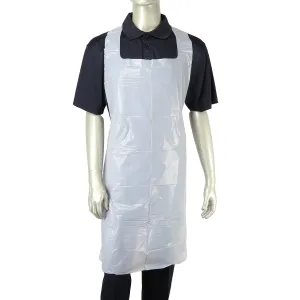 28" x 46" White 1.5 Mil Poly Aprons, Case of 500