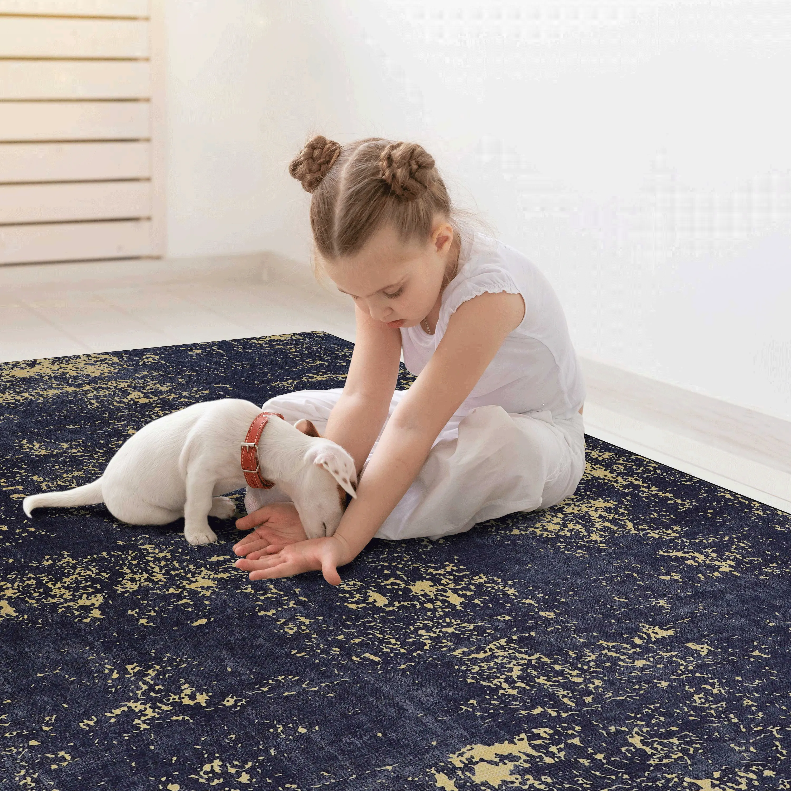 3x5 Area Rug, Washable Rug, Non-Slip, Non-Shedding, Foldable, Kid & Pet Friendly