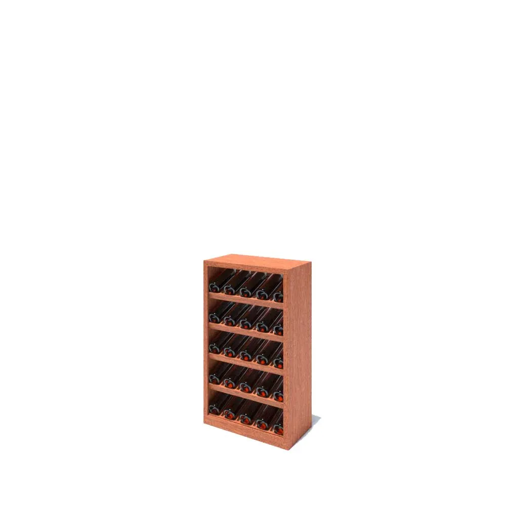 5 Column - 25 Bottle Stacked Display Base Wine Rack