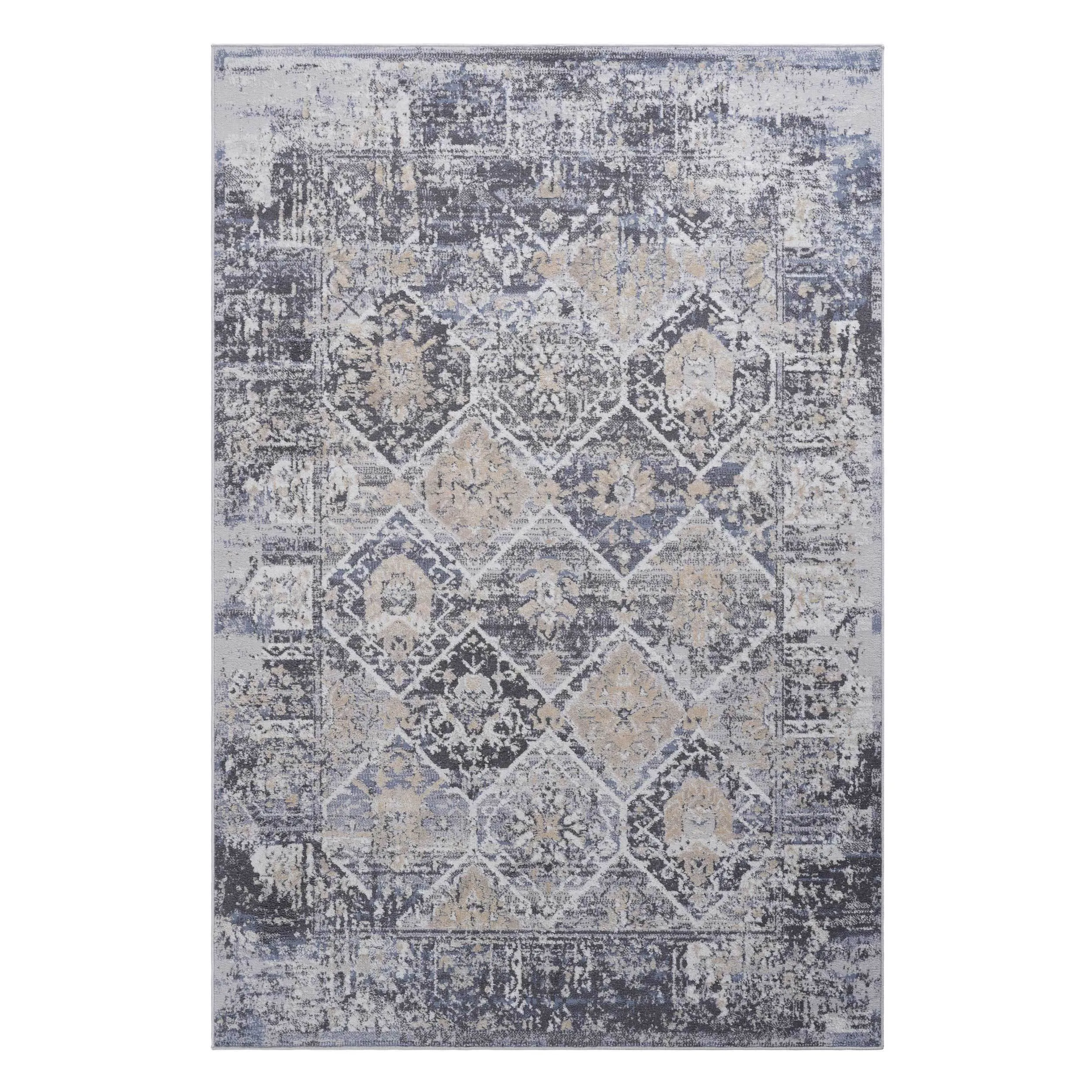 5X7 Grey/Blue /Traditional Non-Shedding Living Room Bedroom Dining Home Office Stylish and Stain Resistant Area Rug