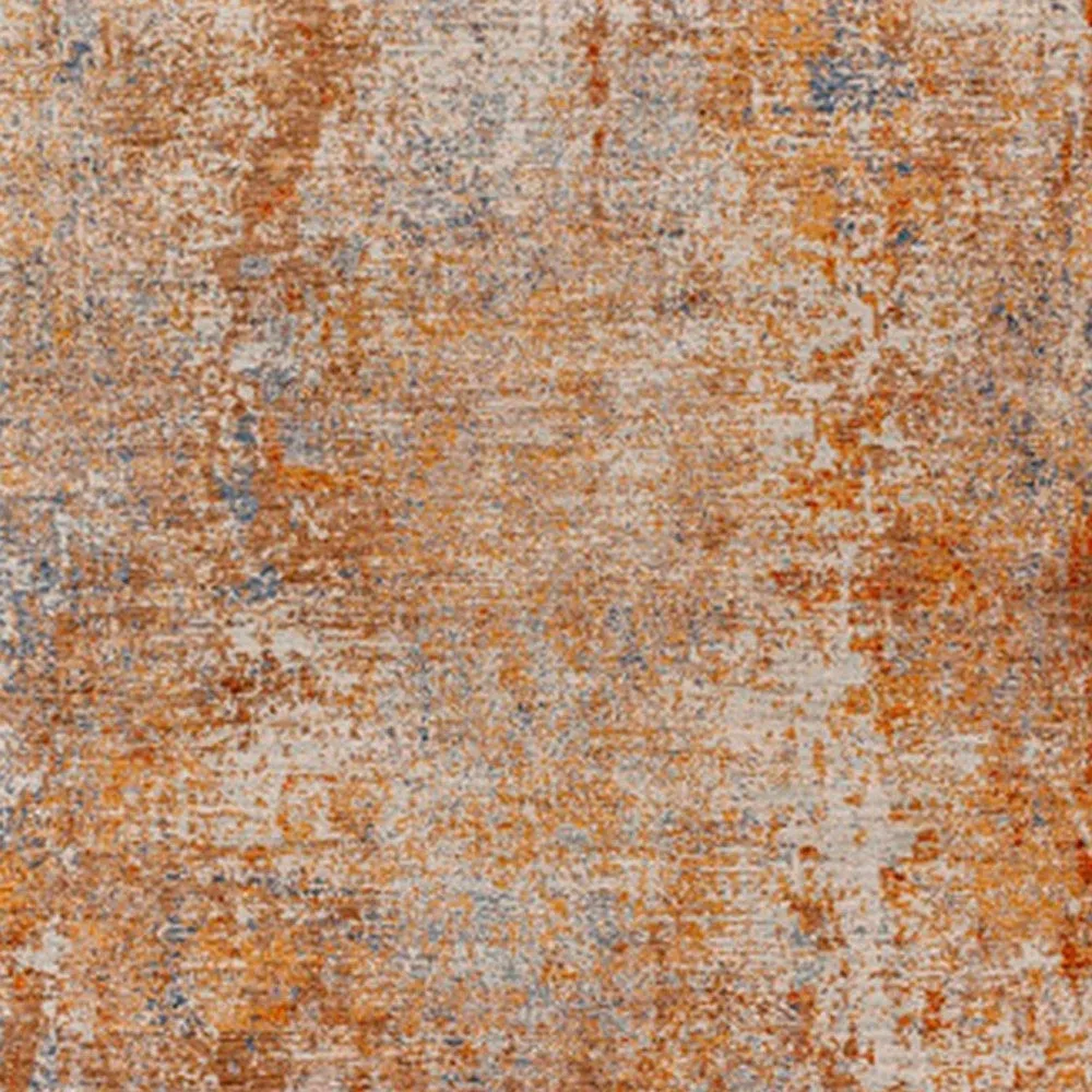 8 x 10 Modern Area Rug, Abstract Design, Soft Fabric, Orange, Brown, Blue By Casagear Home