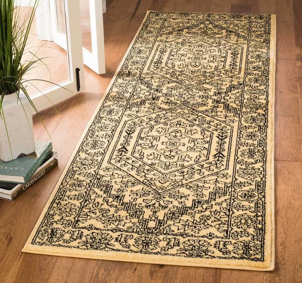 Adirondack Antique Gold/Black Runner Rug