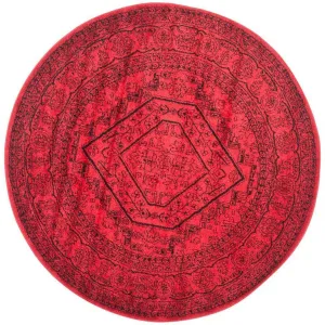 Adirondack Antique Red/Black Round Rug