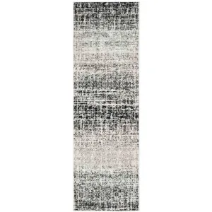 Adirondack Frequency Ivory/Black Runner Rug