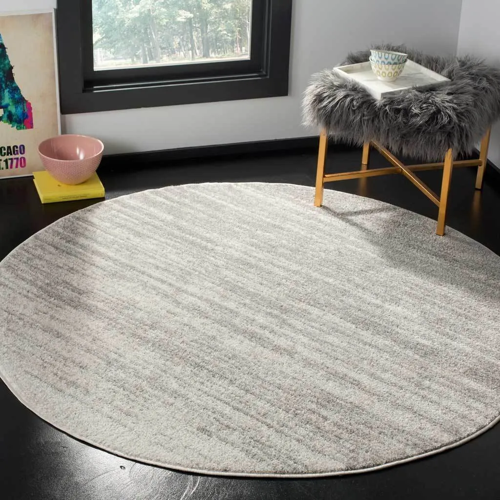 Adirondack Gradient Light Gray/Gray Round Rug