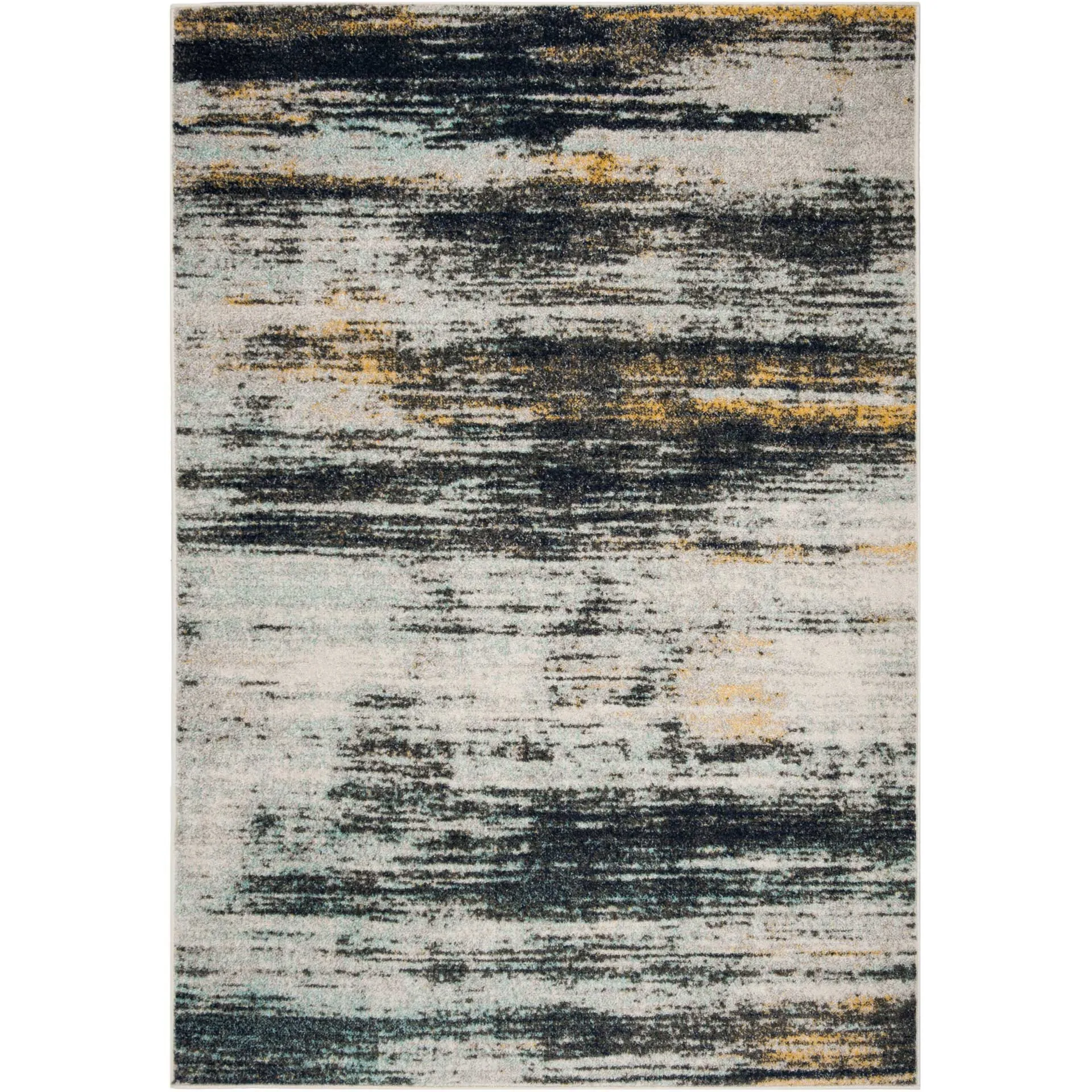 Adirondack Light Gray/Black Area Rug