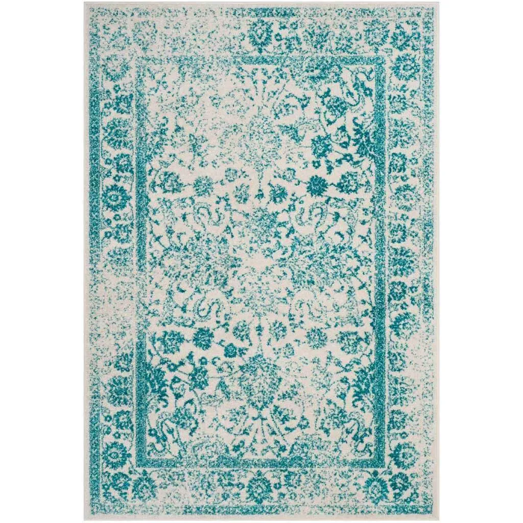 Adirondack Pastoral Ivory/Teal Area Rug