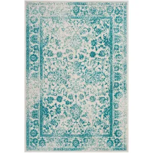 Adirondack Pastoral Ivory/Teal Area Rug