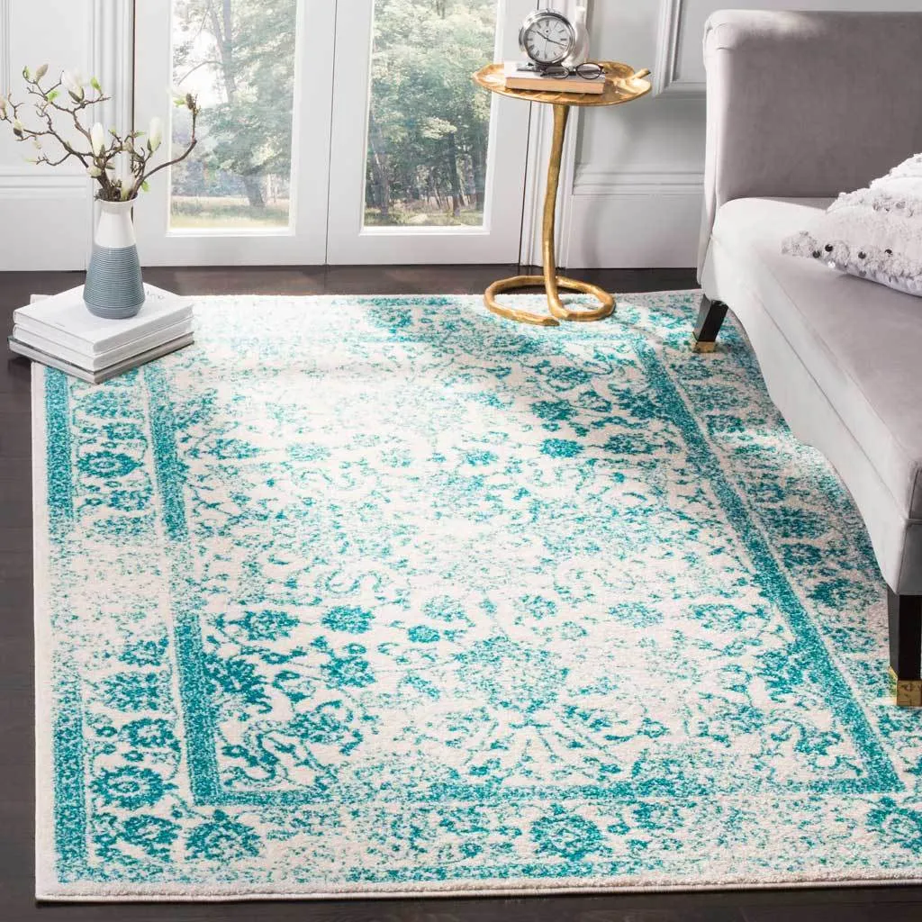 Adirondack Pastoral Ivory/Teal Area Rug