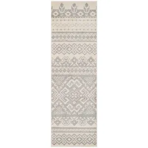 Adirondack Tribal Ivory/Silver Runner Rug