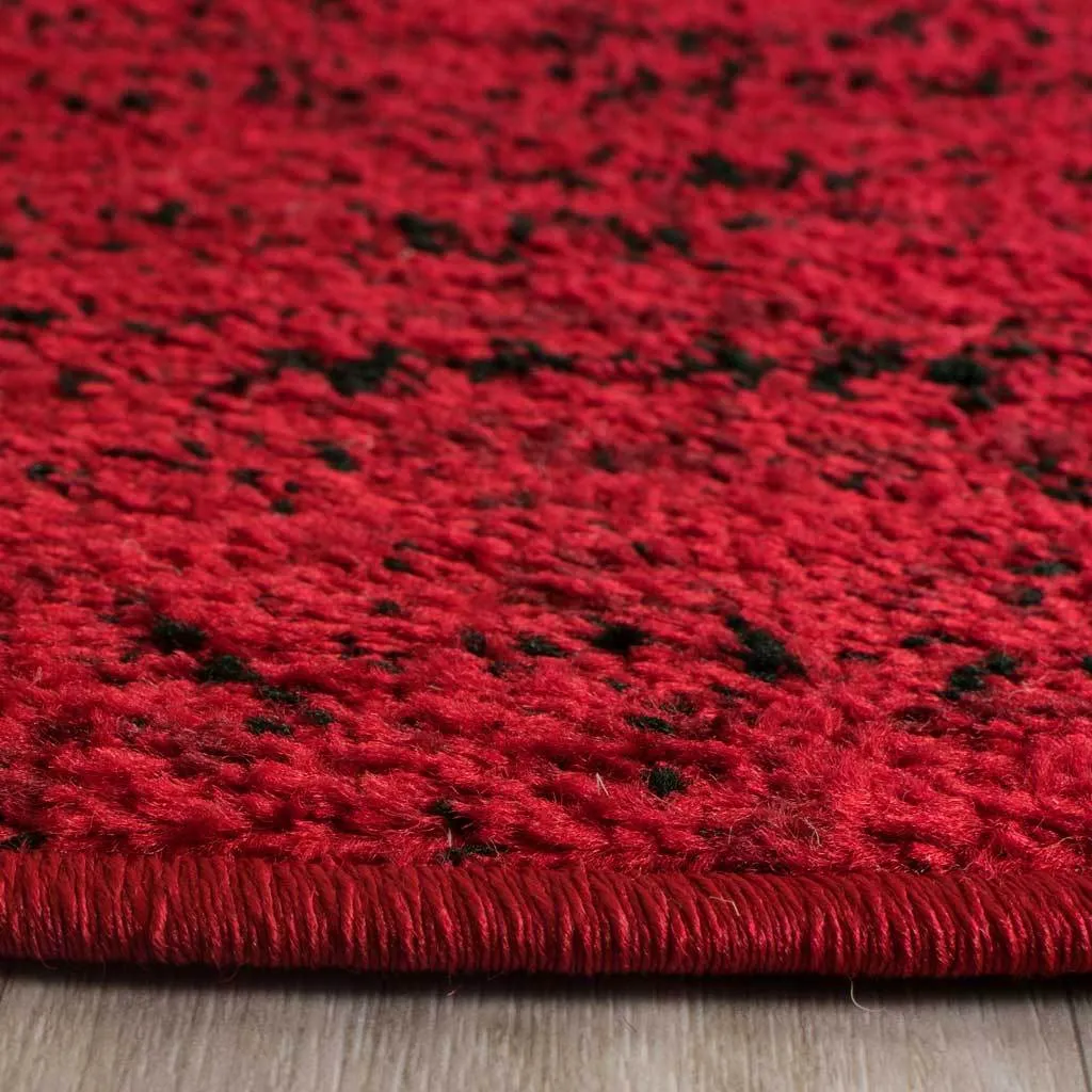 Adirondack Wave Red/Black Round Rug