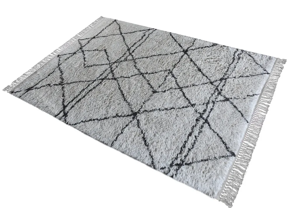 Amelie Nordic White and Black Rug