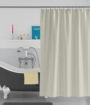 American-Elm Cube Designed Beige Anti Bacterial Water-Repellent Shower Curtain, Bathroom Curtains