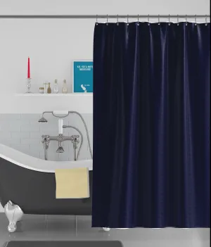 American-Elm Cube Designed Dark Blue Anti Bacterial Water-Repellent Shower Curtain, Bathroom Curtains