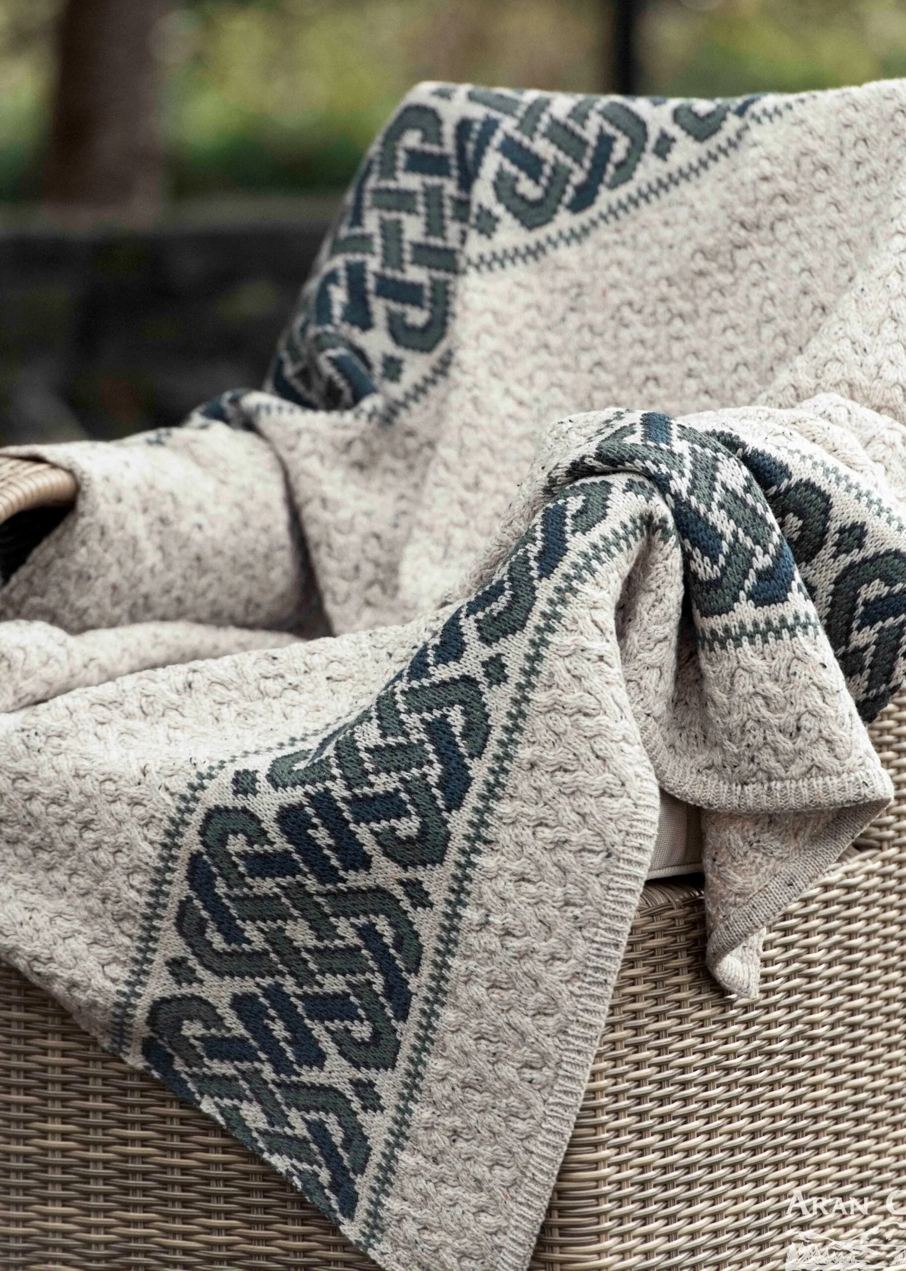 Aran Celtic Throw | Oatmeal