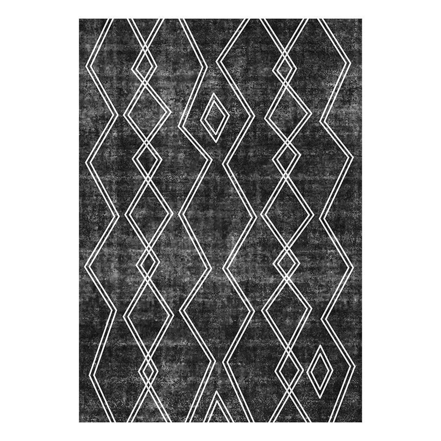 Arlen Boho Black Printed Rug