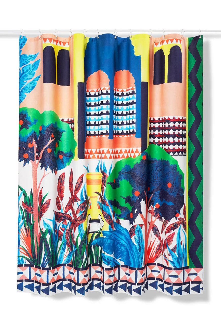 Artist Cotton Shower Curtain "Alhambra" by Rachel Altabas