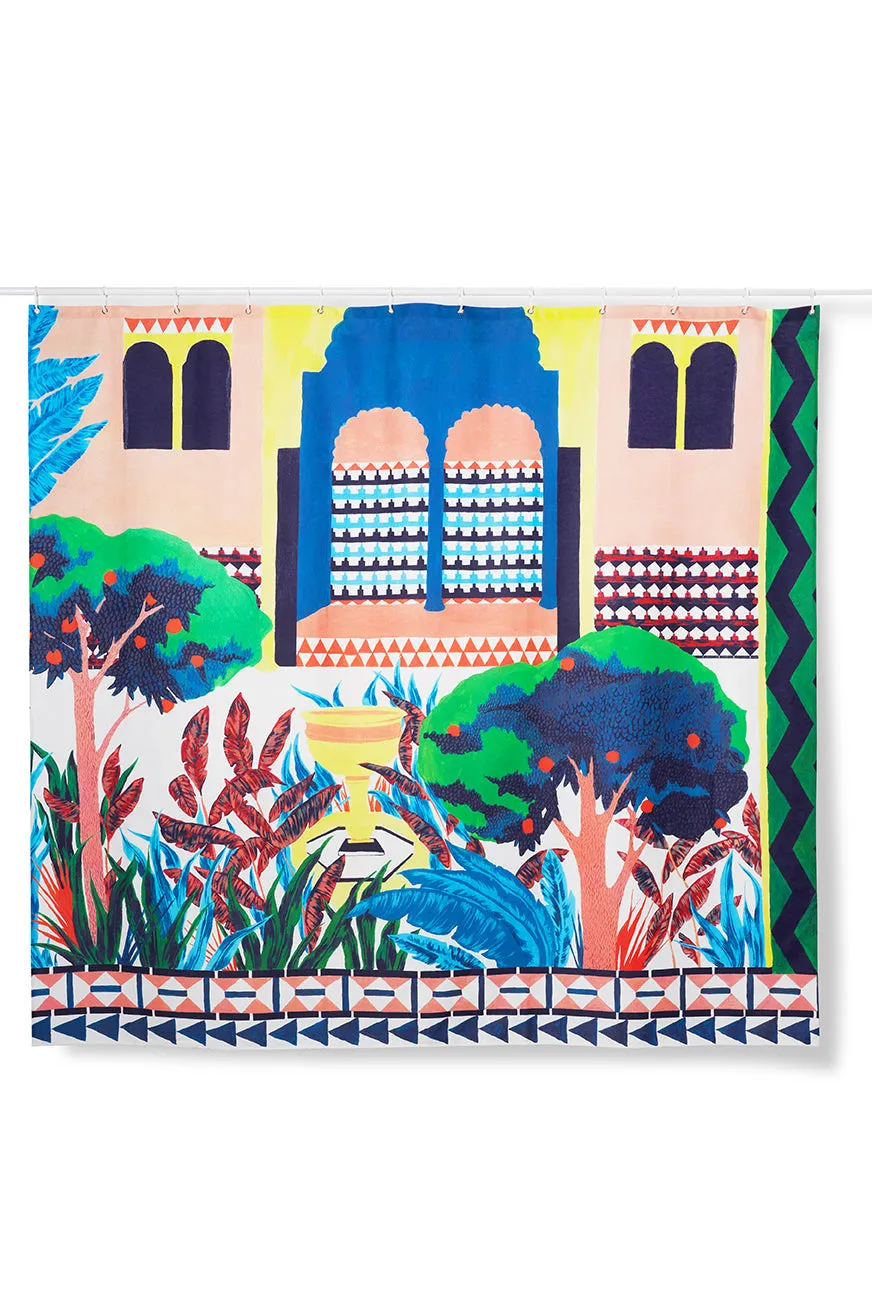 Artist Cotton Shower Curtain "Alhambra" by Rachel Altabas