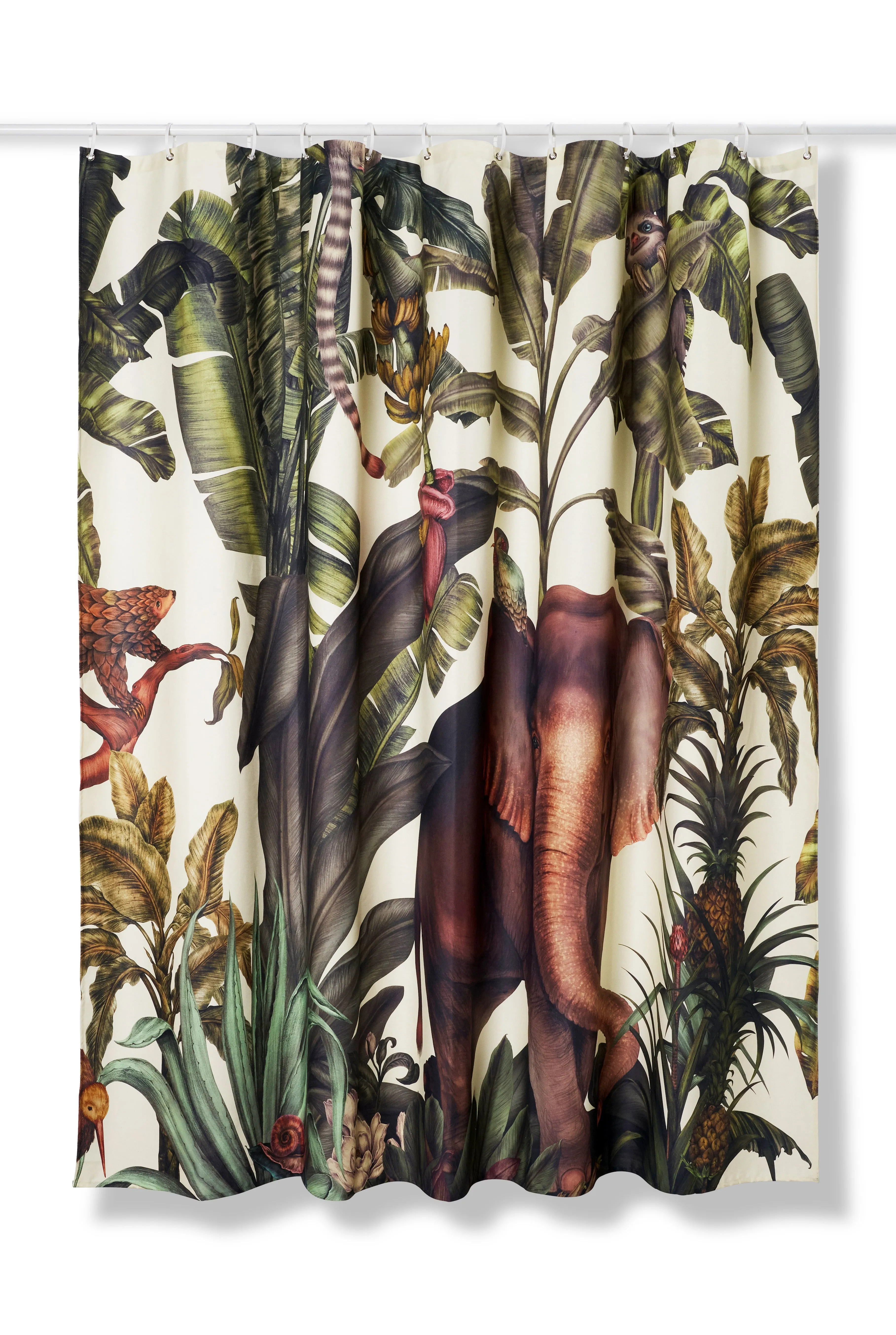 Artist Cotton Shower Curtain "Animal Kingdom" by Karina Eibatova