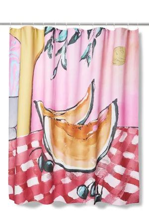 Artist Cotton Shower Curtain "Sweet Afternoon" by Karolina Mila