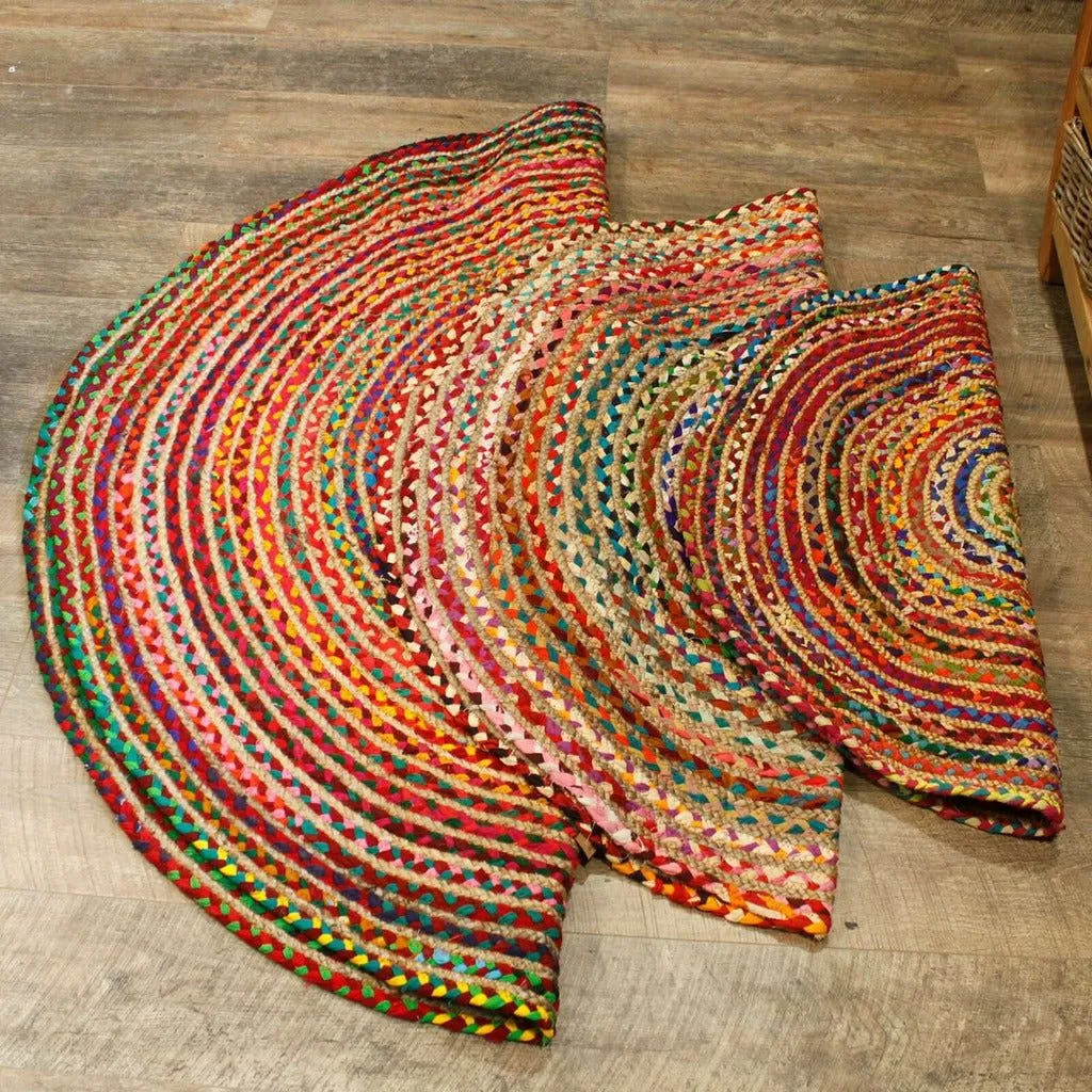 AW-Artisan - Handmade Round Jute and Recycled Cotton Rugs - 3 Sizes Available