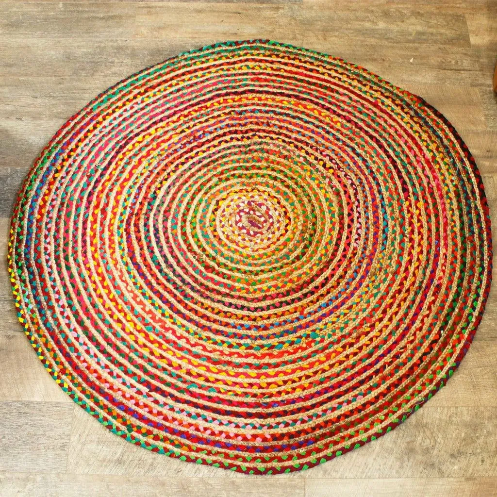 AW-Artisan - Handmade Round Jute and Recycled Cotton Rugs - 3 Sizes Available