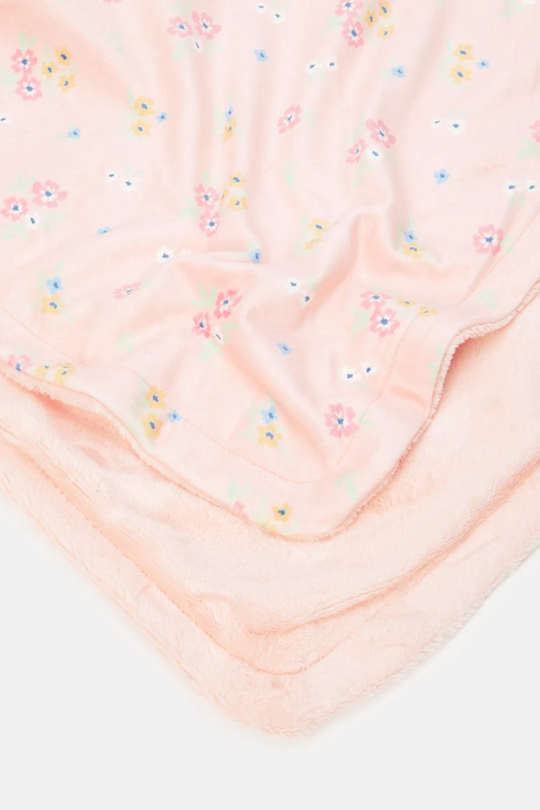 Babies Pink Embossed Reversible Plush Blanket (1 Piece)