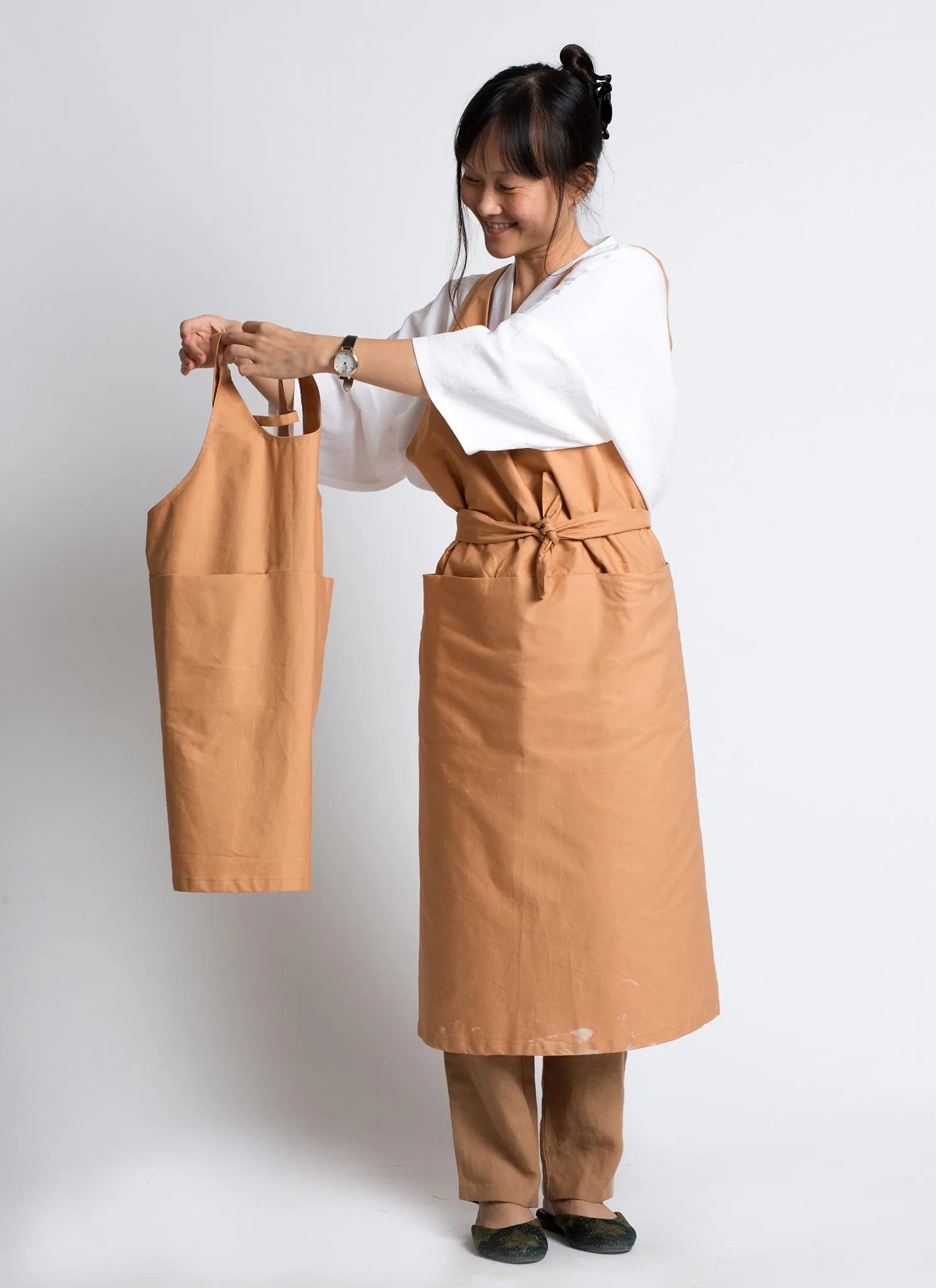 Banana Leaf Pocket Apron (Kids) - Coral