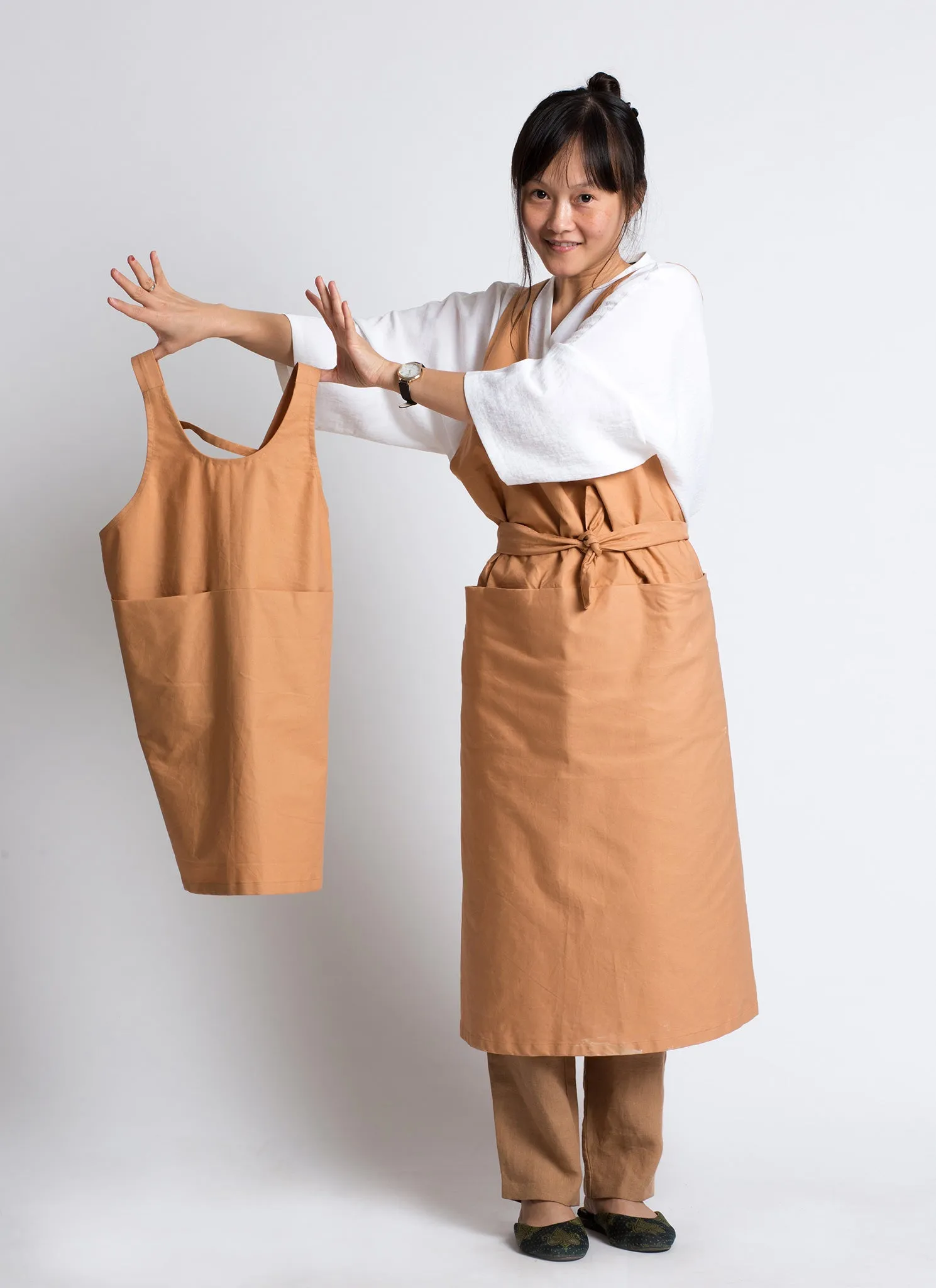 Banana Leaf Pocket Apron (Kids) - Coral