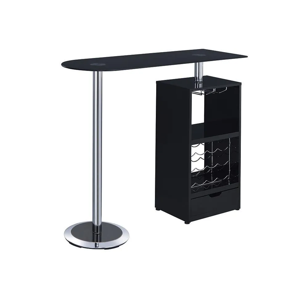 Bar Units: Contemporary - 1-drawer Bar Table Glossy Black