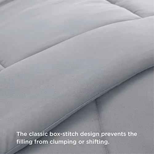 Bedsure Duvet Insert Queen Comforter Light Grey - All Season Quilted Down Alternative Comforter for Queen Bed, 300GSM Mashine Washable Microfiber Bedding Comforter with Corner Tabs