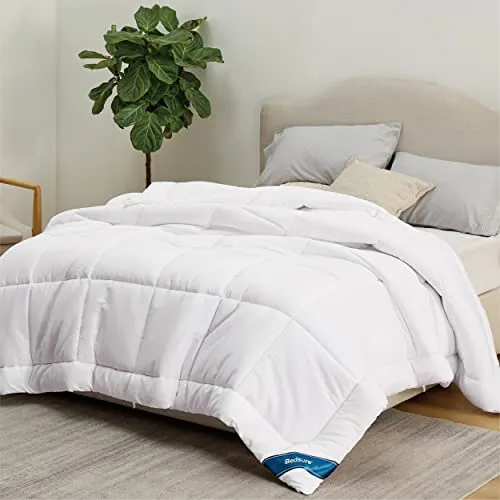 Bedsure Queen Comforter Duvet Insert - Quilted White, All Season Down Alternative Queen Size Bedding Comforter with Corner Tabs