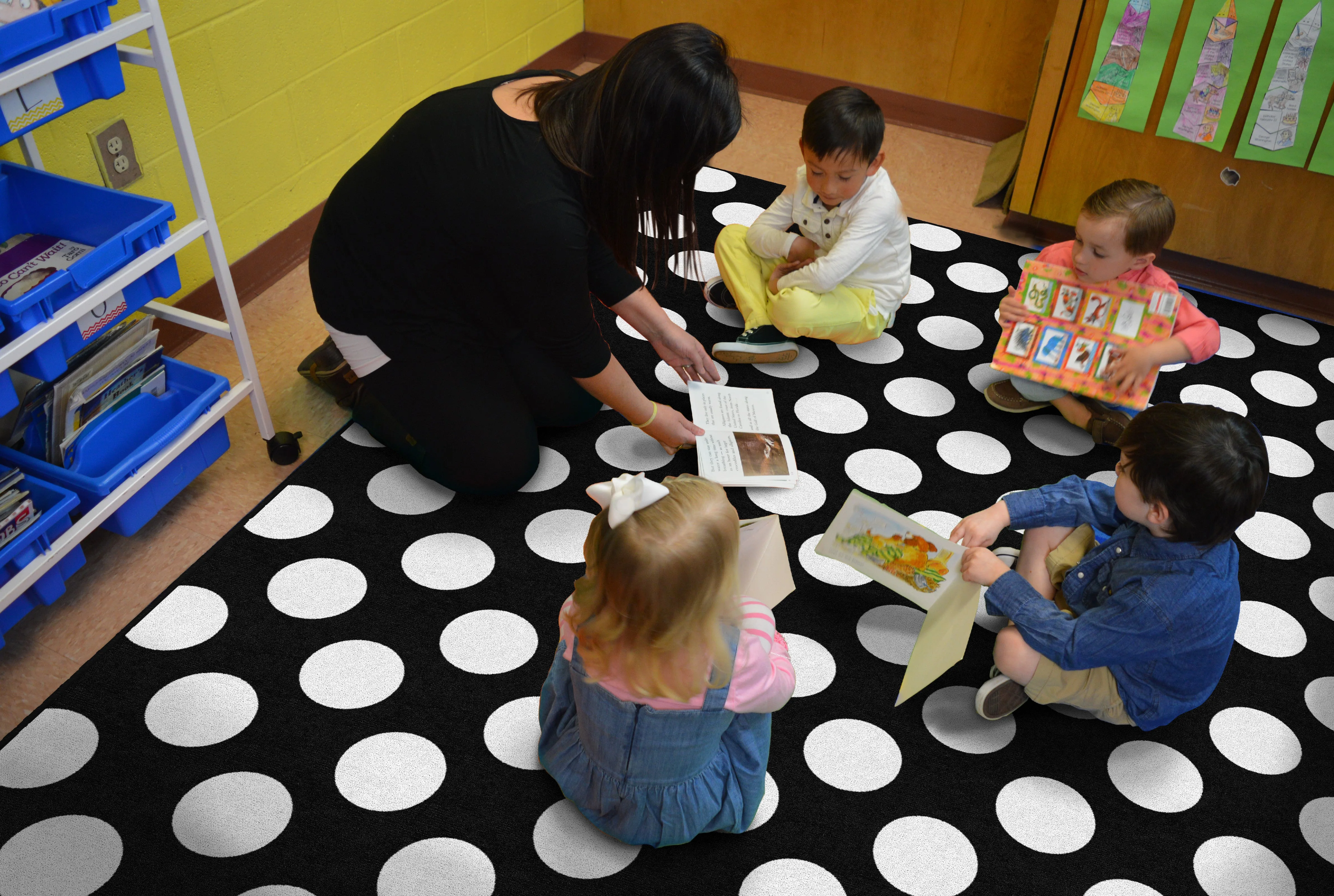 Black & White Polka Dot Area Rug | Schoolgirl Style