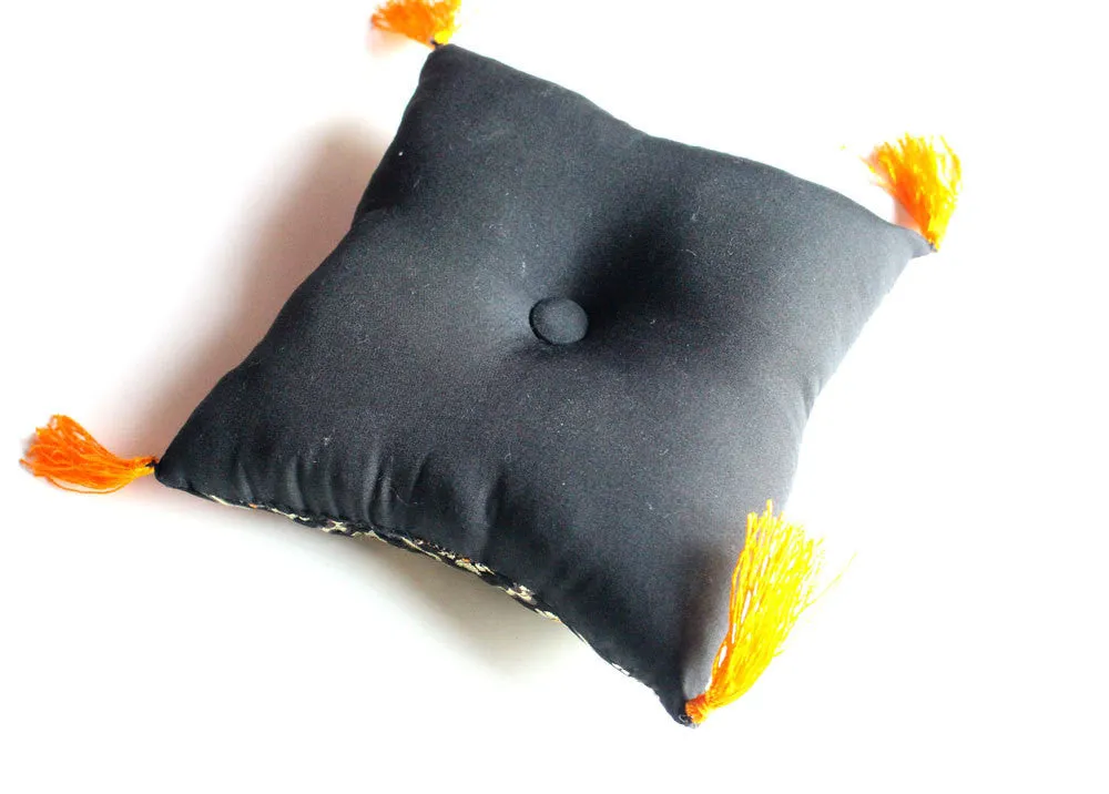 Black and Gold Singing Bowls Pillow