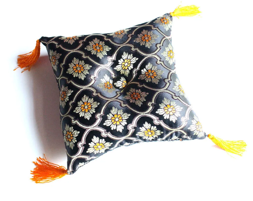 Black and Gold Singing Bowls Pillow