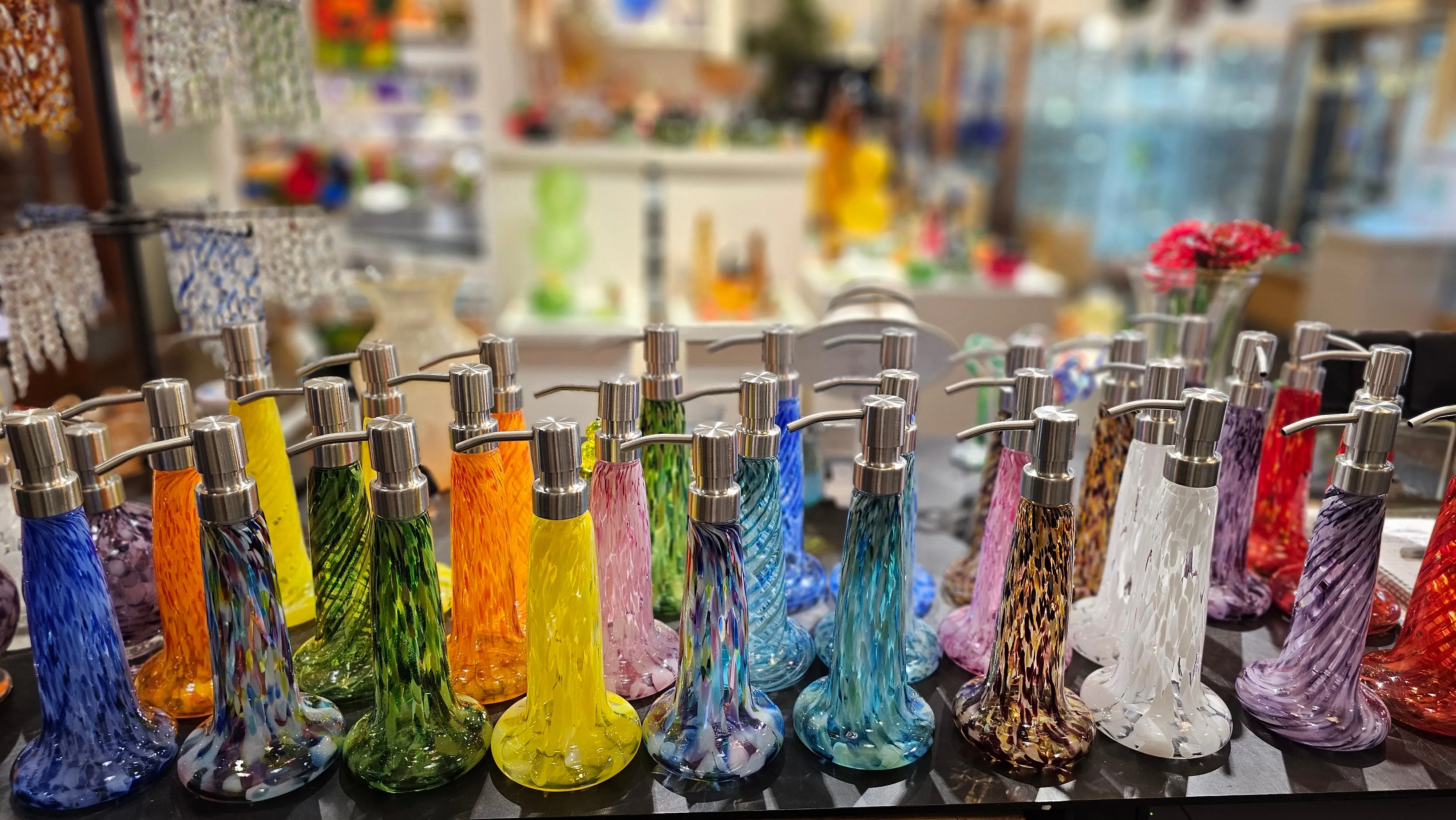 Blown Glass Soap Dispensers - Reusable Everyday Elegance