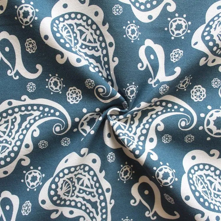 Cotton Blue Paisley Free Size Apron Pack of 1