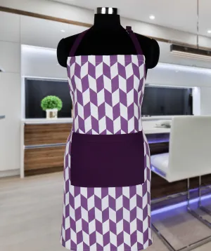 Cotton Classic Diamond Purple Free Size Apron Pack of 1