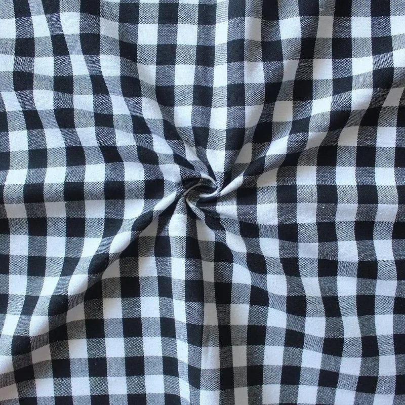 Cotton Gingham Check Black Free Size Apron Pack of 1