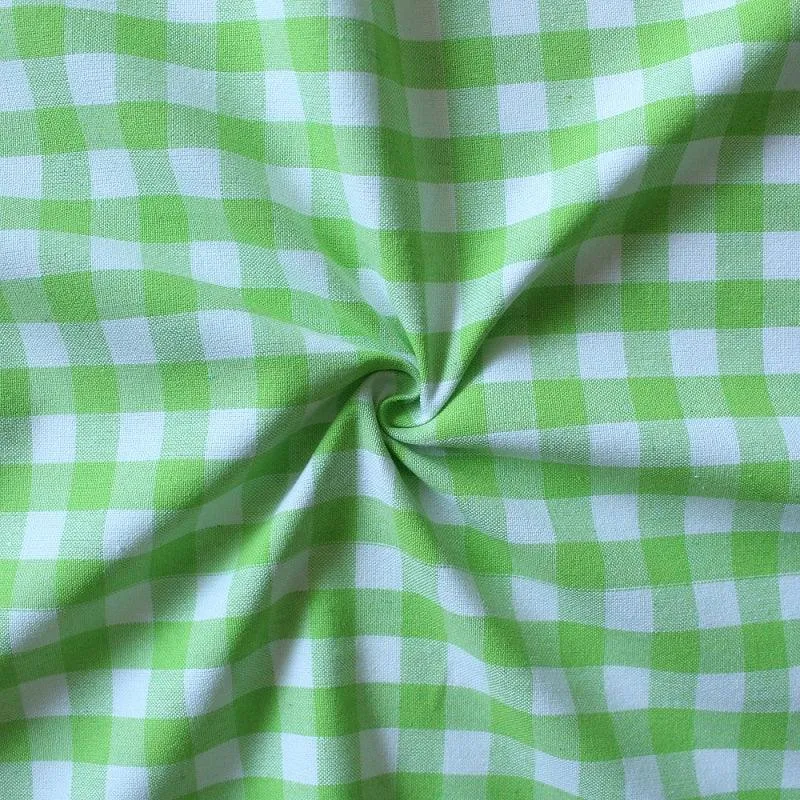 Cotton Gingham Check Green Free Size Apron Pack Of 1