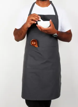 Cotton Solid Grey Free Size Apron Pack of 1