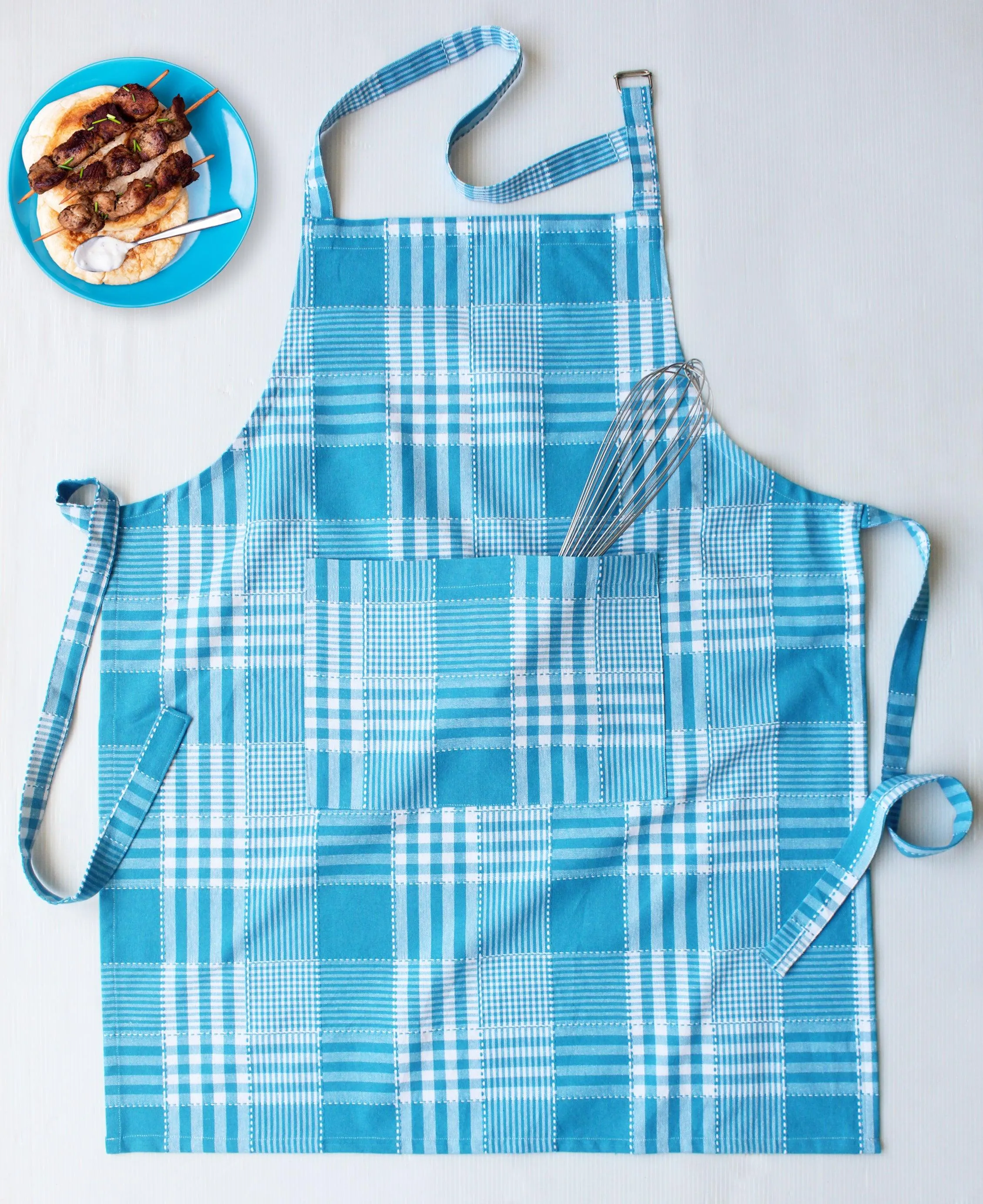 Cotton Track Dobby Blue Free Size Apron Pack Of 1